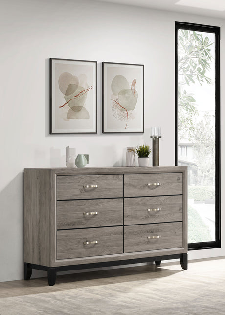 Watson 6-Drawer Bedroom Dresser, Light Taupe