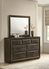 Atlas 7-Drawer Dresser and Mirror Set, Dark Oak