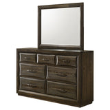 Atlas 7-Drawer Dresser and Mirror Set, Dark Oak