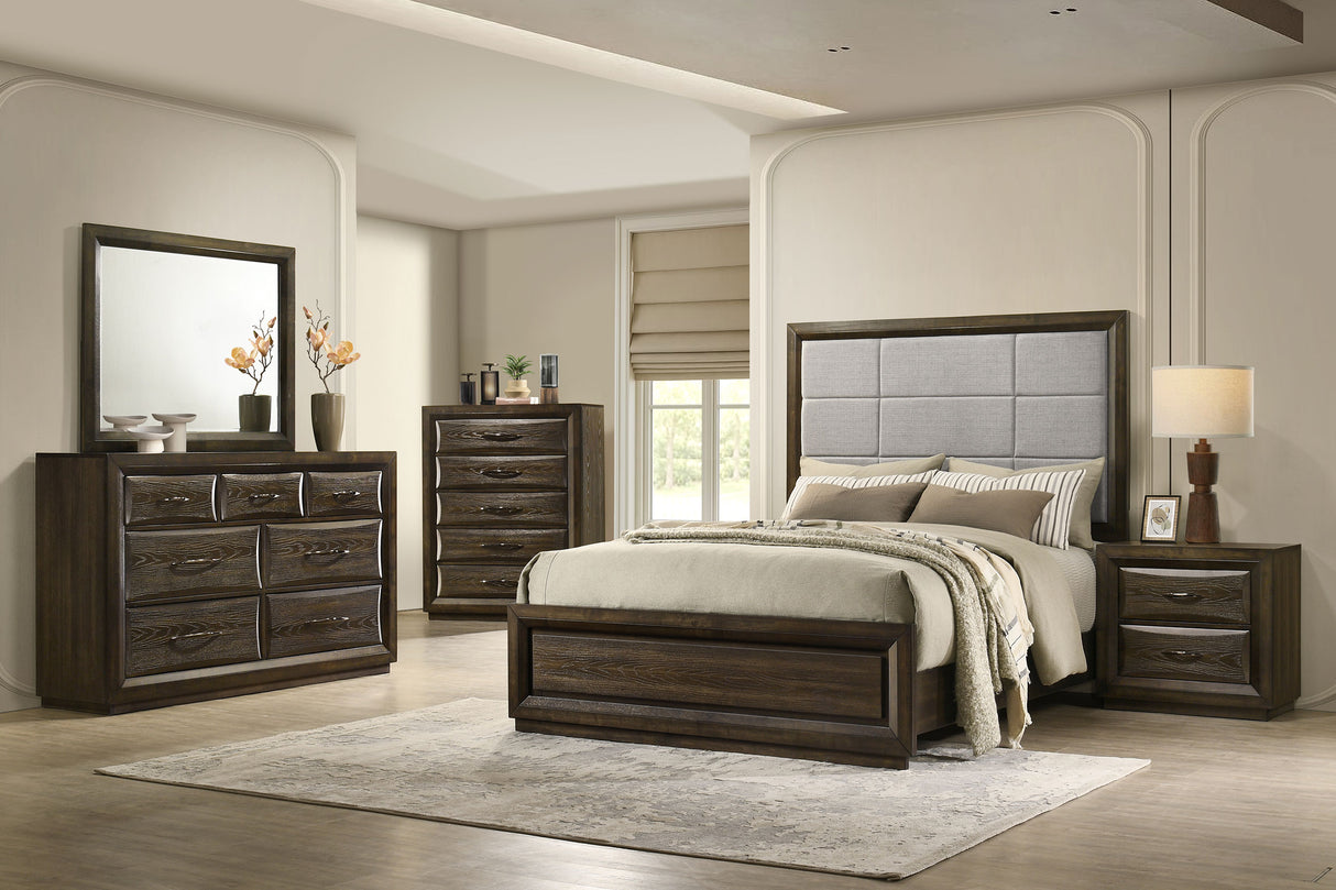 Atlas 7-Drawer Dresser and Mirror Set, Dark Oak