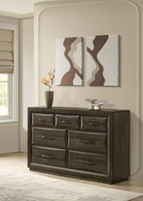 Atlas 7-Drawer Bedroom Dresser, Dark Oak