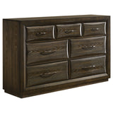 Atlas 7-Drawer Bedroom Dresser Cabinet Dark Oak