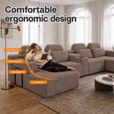 U-Shaped Sectional Sofa With Chaise Lounge And Cup Holders