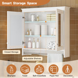 Modern Wall-Mounted Mirror Cabinet With Adjustable Shelves, Soft-Close Doors, High-Definition Mirror