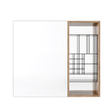 Wall Mounted Bathroom Mirror Cabinet With Adjustable Shelves - Imitative Oak
