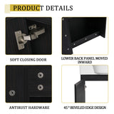 28" Wall Mounted Bathroom Vanity With Sink & Soft Close Door - Black Chestnut