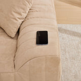 Oversized 2 Seater Loveseat With 2 Decor Throw Pillows, Deep Seat Sofa For Living Rooms