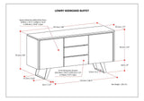 Sideboard Buffet Dining Cabinet Industrial Wood Storage 60x30in