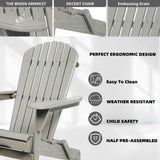 Lounge Patio Chair For Garden Outdoor Wooden Folding Adirondack Chair (Set of 2) Solid Cedar Wood Lounge Patio Chair For Garden