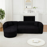 L - Shape Boneless Cloud Couch With 2 Throw Pillows For Living Room