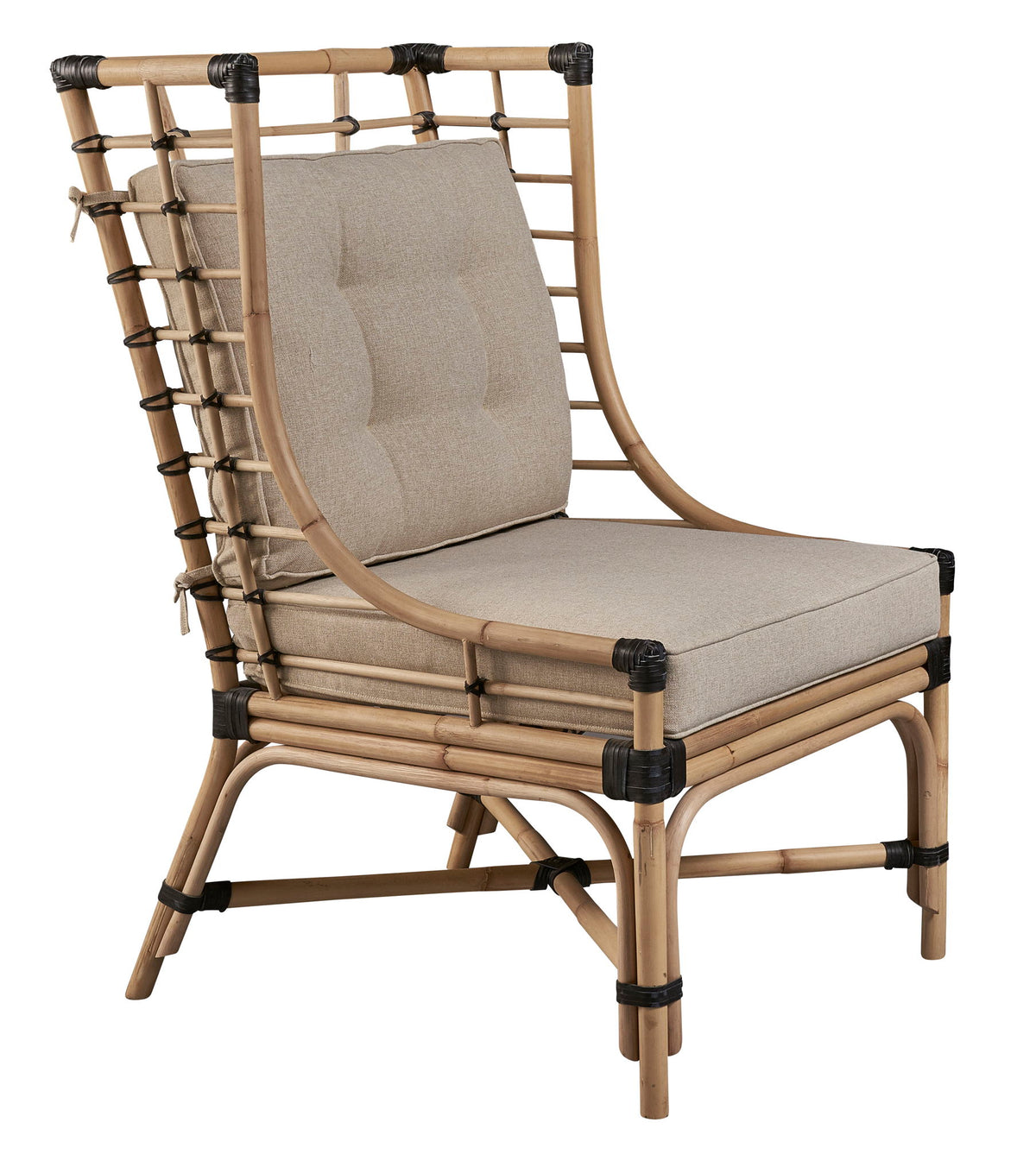 Golden Days - Rattan Chair With Leather Bindings