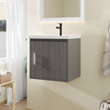Floating Bathroom Vanity Combo, Wall Mounted Cabinet With Sink & Soft Close Doors For Small Bathrooms