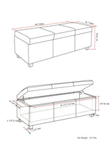 Avalon - Contemporary Storage Ottoman Bench