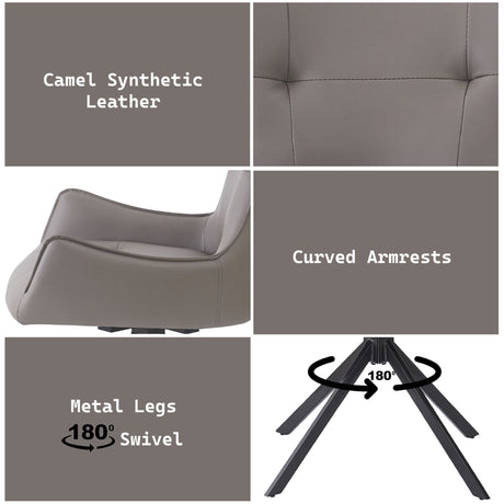Damita - Side Chair With Swivel (Set of 2) - Camel
