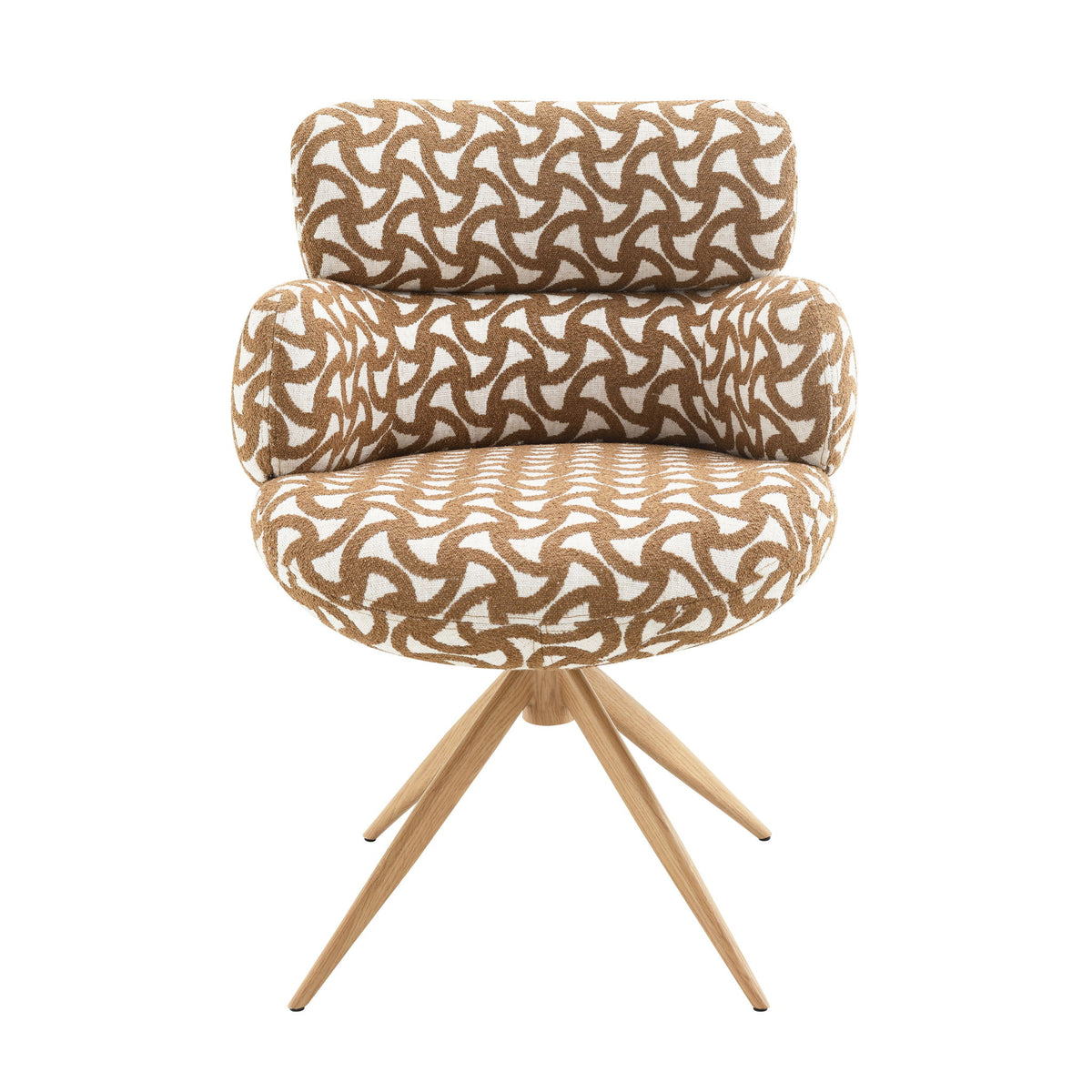 Lrna - Side Chair With Swivel - Brown / Natural