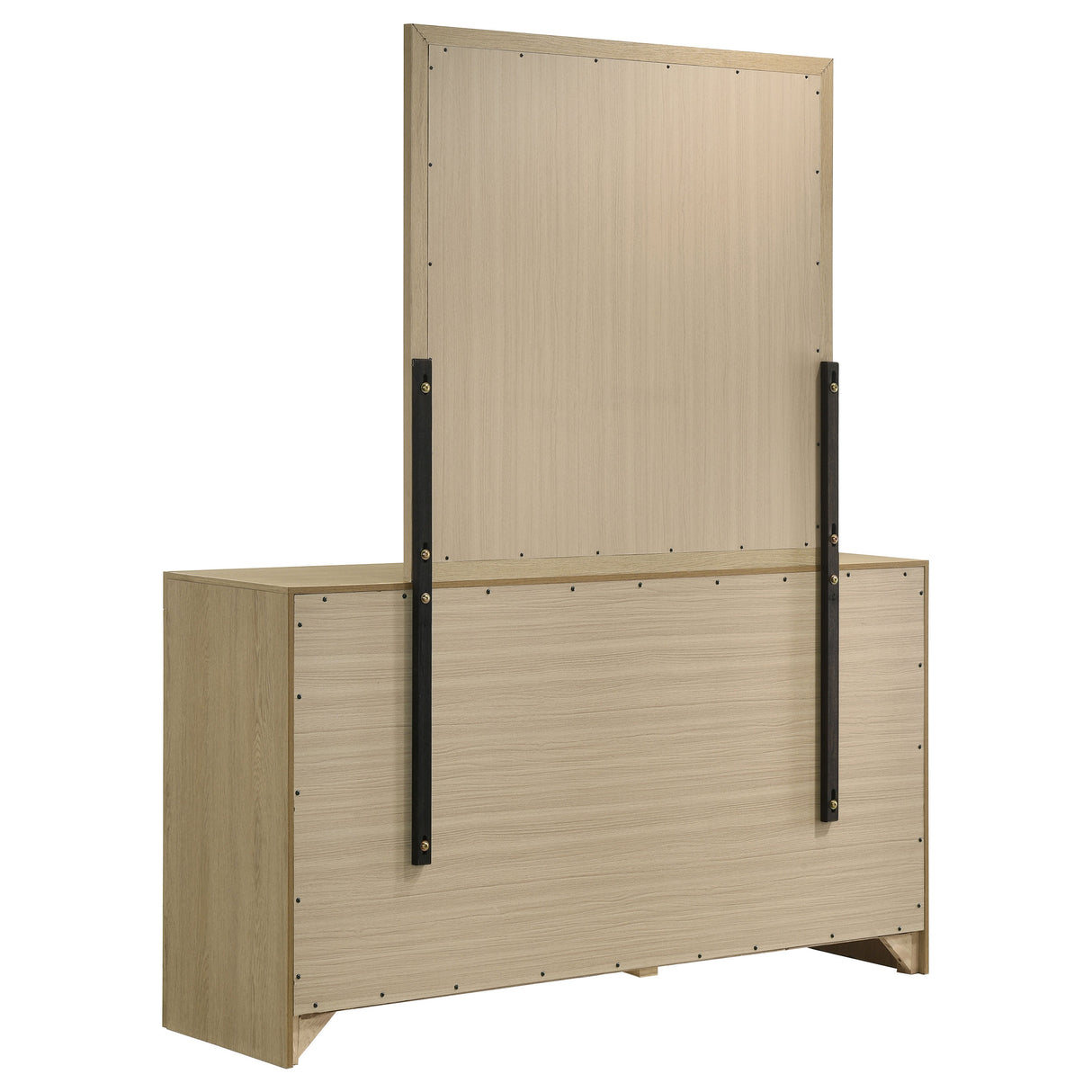 Hendricks 6-Drawer Dresser and Mirror in Light Oak