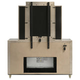 Lorient 8-Drawer LED Flame Box Dresser and Mirror Ivory Camel