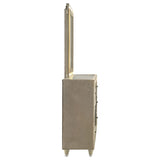 Lorient 8-Drawer LED Flame Box Dresser and Mirror Ivory Camel