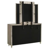 Lorient 8-Drawer LED Dresser with Mirror Ivory Camel