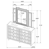 Lorient 8-Drawer LED Dresser with Mirror Ivory Camel