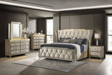 Lorient 8-Drawer LED Dresser with Mirror Ivory Camel