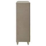Lorient 5-Drawer LED Chest, Ivory and Camel Velvet