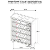 Lorient 5-Drawer LED Chest, Ivory and Camel Velvet