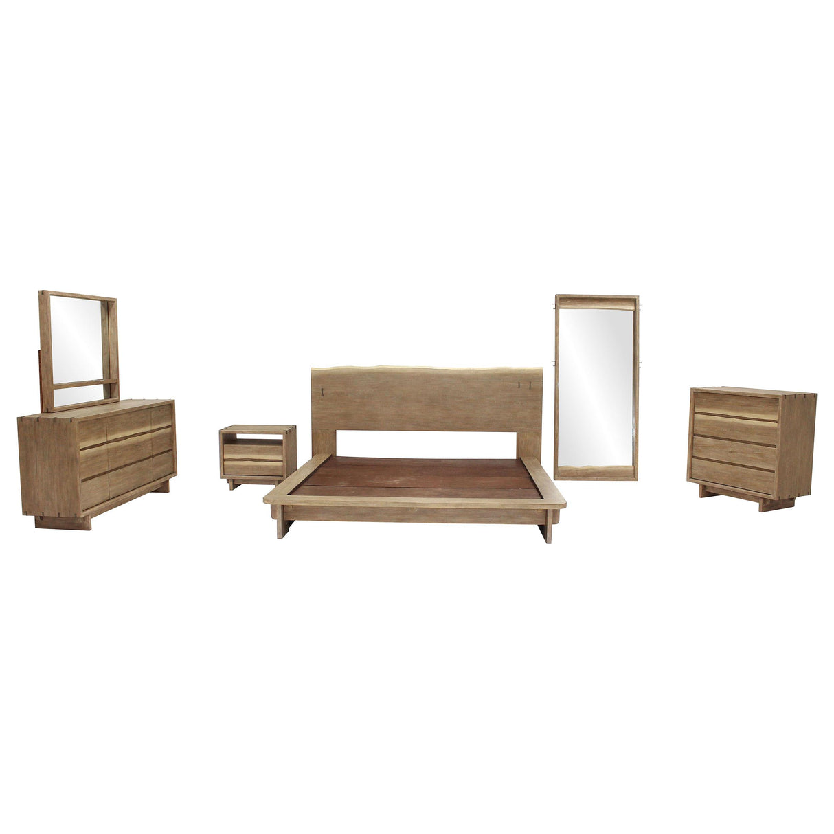 Stillwater Dresser Mirror with Jewelry Shelf - Weathered Oak