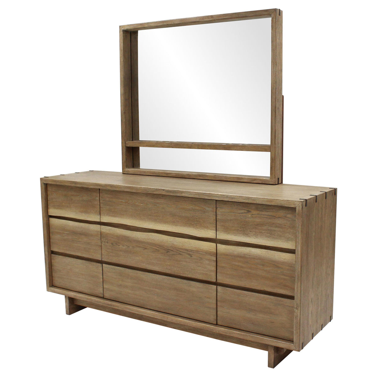 Stillwater Dresser Mirror with Jewelry Shelf - Weathered Oak
