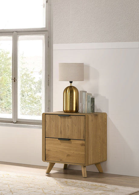 Bennett 2-Drawer Nightstand, Light Oak