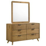 Bennett 6-Drawer Dresser and Mirror Set Light Oak