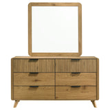 Bennett 6-Drawer Dresser and Mirror Set Light Oak