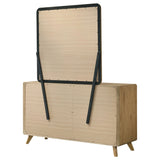 Bennett 6-Drawer Dresser and Mirror Set Light Oak