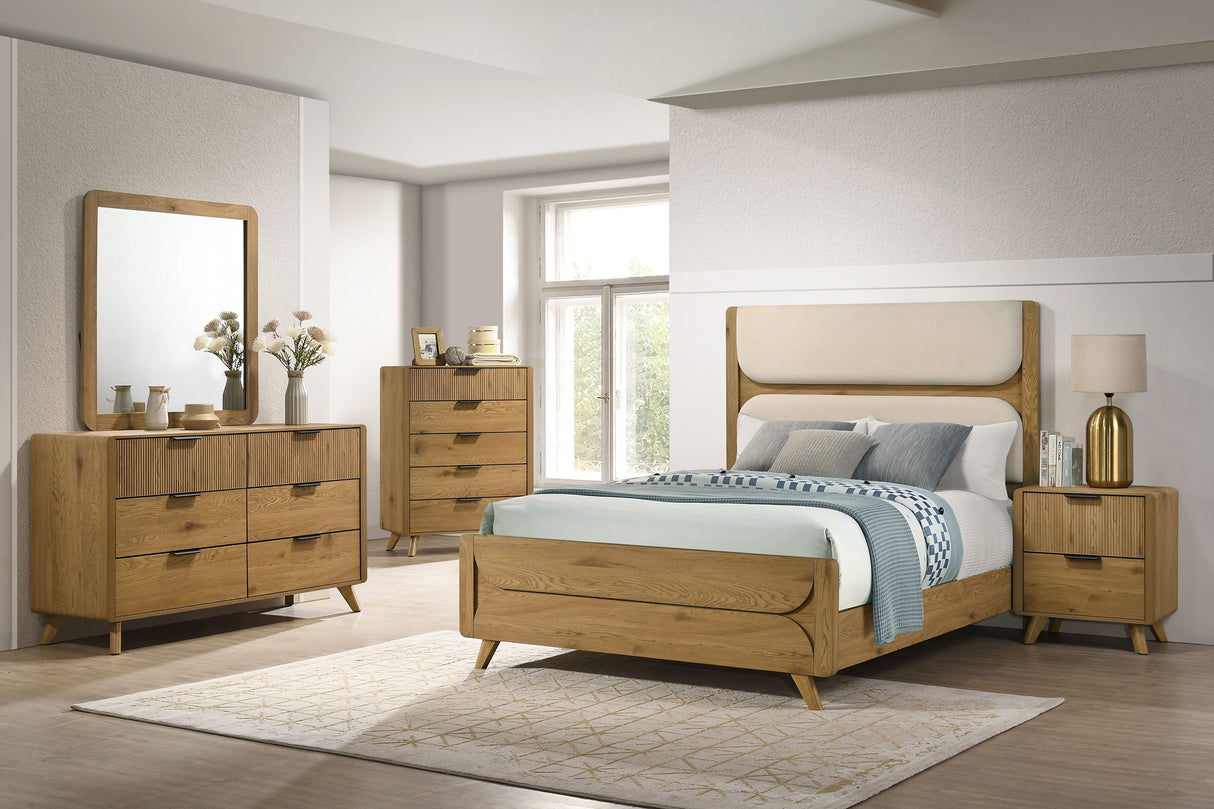 Bennett Bedroom Dresser Mirror, Light Oak