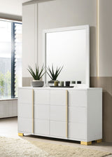 Marceline 6-Drawer Dresser with Mirror - White