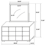 Marceline 6-Drawer Dresser with Mirror - White
