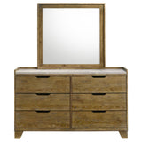 Henderson 6-Drawer Dresser with Mirror, Medium Oak