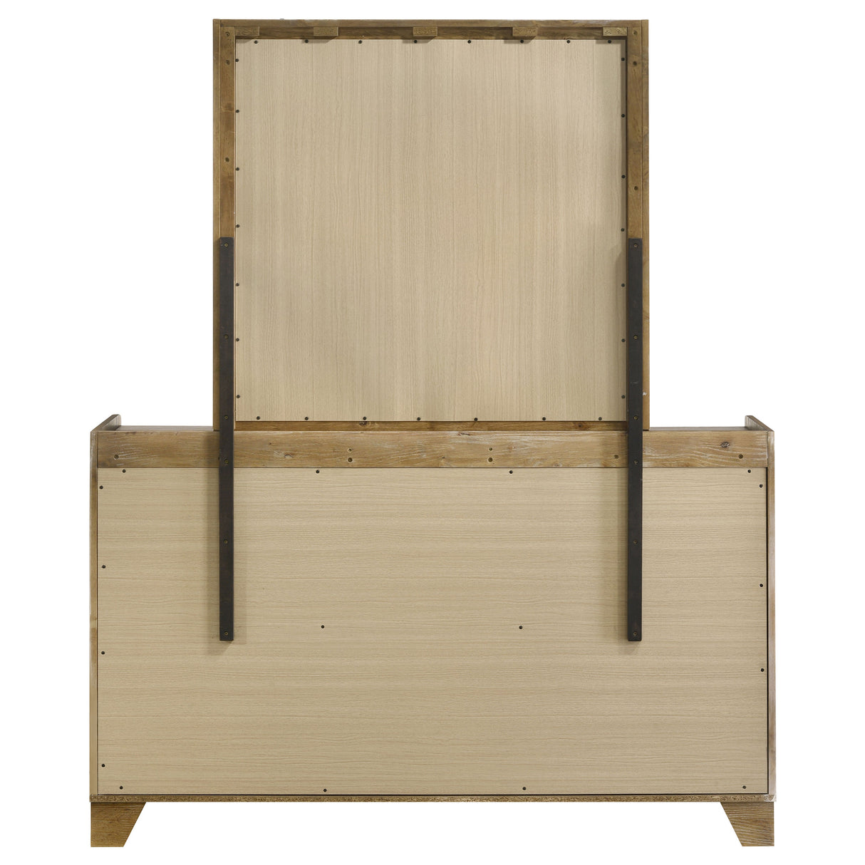 Henderson 6-Drawer Dresser with Mirror, Medium Oak