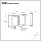 Amherst - Wide 3 Door Storage Cabinet - Hickory Brown