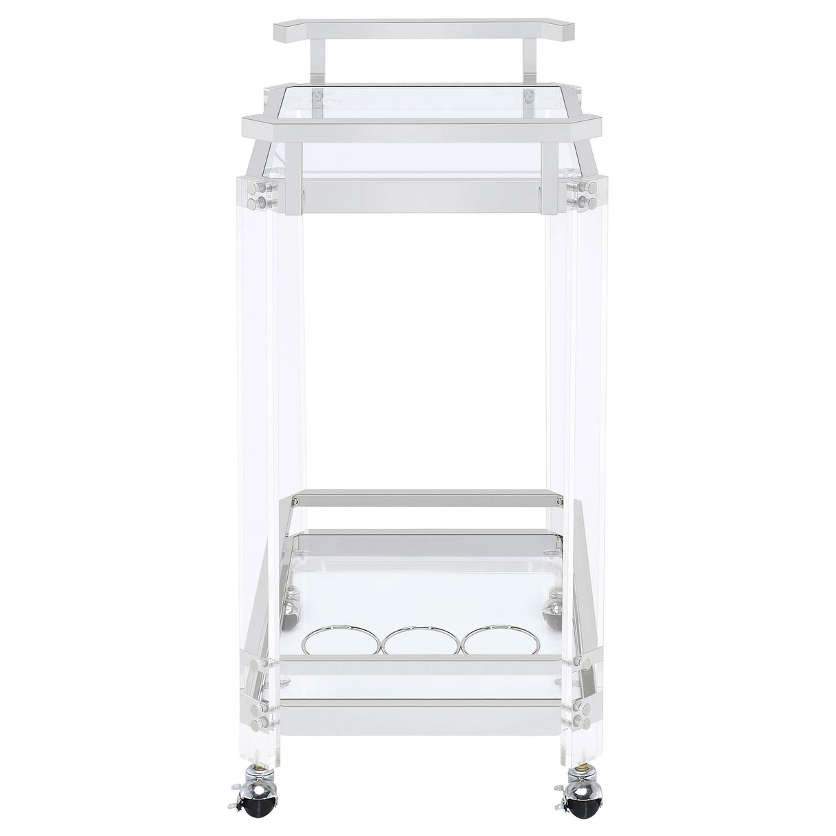 Kempton - 2 Tier Bar Cart - Chrome