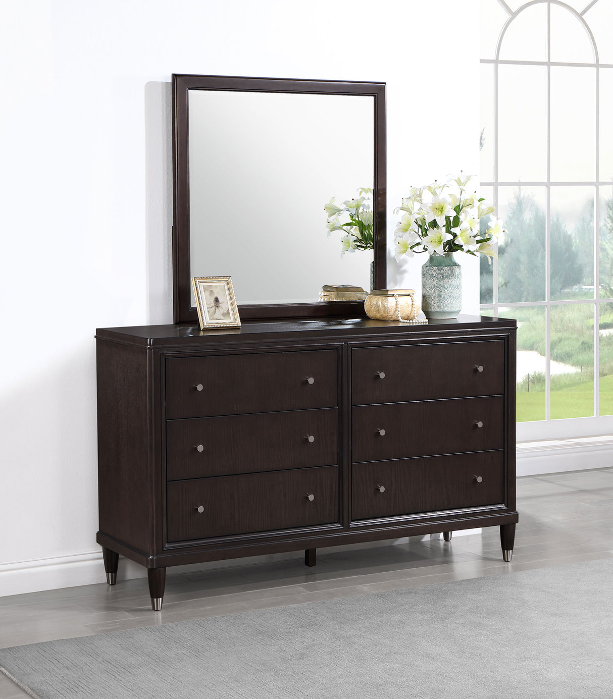 Emberlyn 6-Drawer Dresser with Mirror Brown