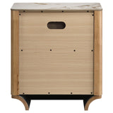 Leanne 2-Drawer Sintered Stone Top Nightstand Light Oak