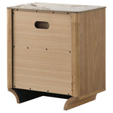 Leanne 2-Drawer Sintered Stone Top Nightstand Light Oak