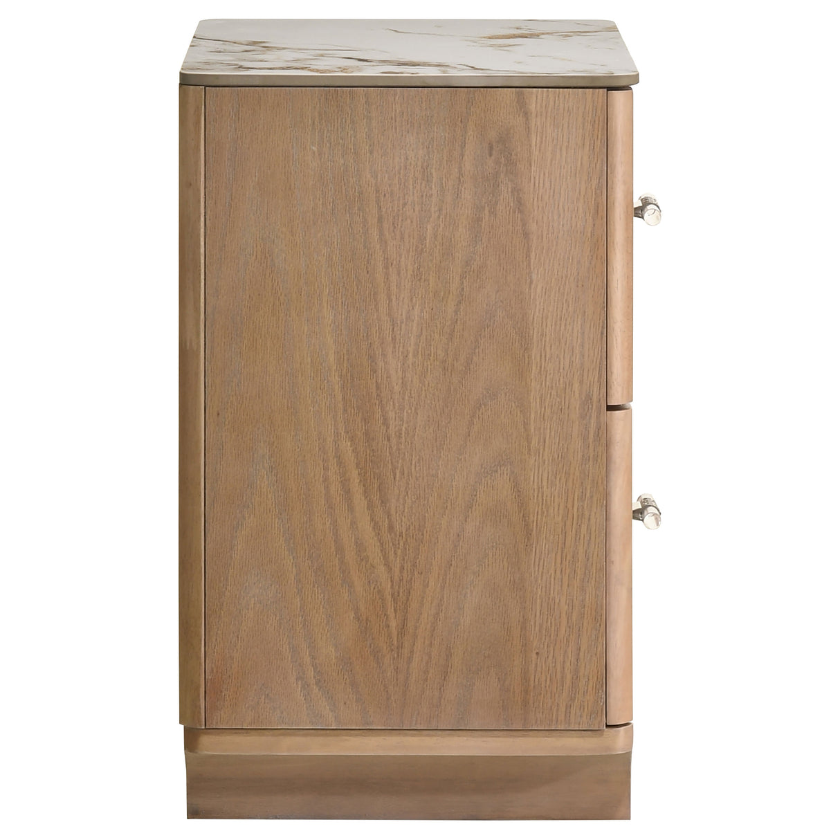 Leanne 2-Drawer Sintered Stone Top Nightstand Light Oak