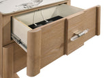 Leanne 2-Drawer Sintered Stone Top Nightstand Light Oak