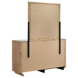 Leanne 6-Drawer Sintered Stone Top Dresser with Mirror, Light Oak