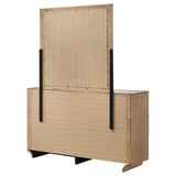 Leanne 6-Drawer Sintered Stone Top Dresser with Mirror, Light Oak