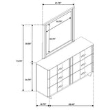 Leanne 6-Drawer Sintered Stone Top Dresser with Mirror, Light Oak