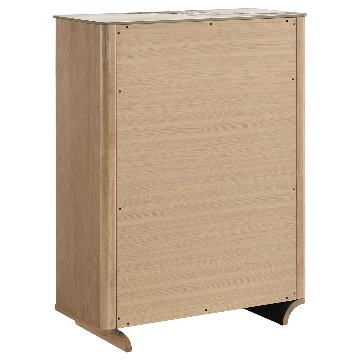 Leanne 5-Drawer Chest with Sintered Stone Top, Light Oak