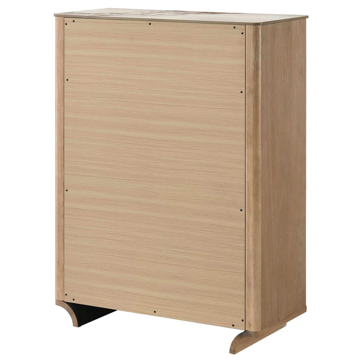 Leanne 5-Drawer Chest with Sintered Stone Top, Light Oak